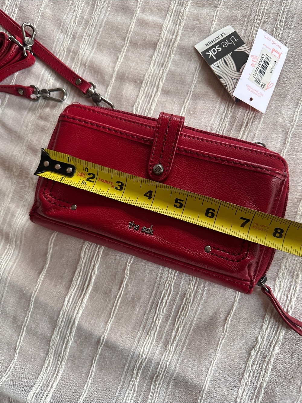 The Sak Iris Large Leather Smartphone Crossbody Wallet/Organizer in Scarlet Red - Picture 12 of 12